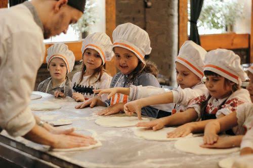 Children at a cooking workshop